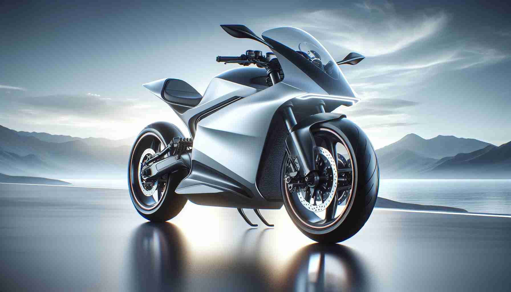 Render a high-definition, realistic image of modern times, showcasing revolutionary electric motorcycles. These cutting-edge vehicles emphasize the future of transportation, with design aspects that highlight their eco-friendly attributes. Make sure to underline the concept of a greener, sustainable future with clean energy alternatives.